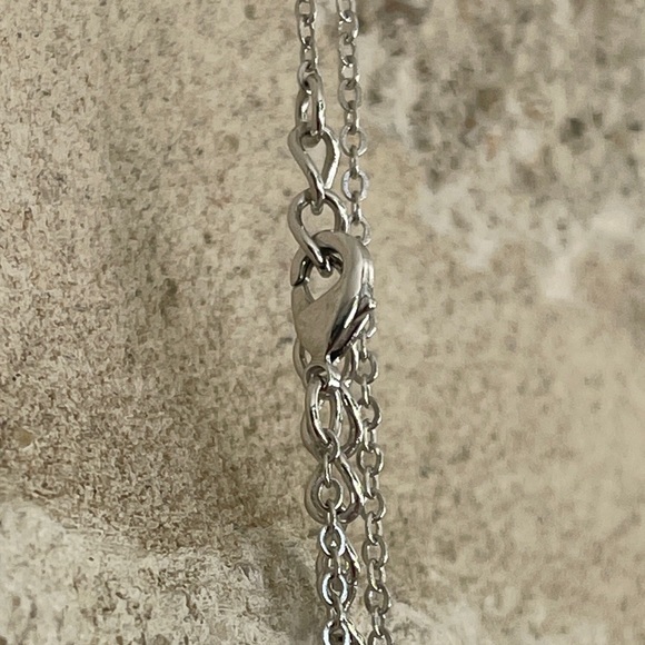 Silver tone jeweled cross colorful necklace - Picture 4 of 4